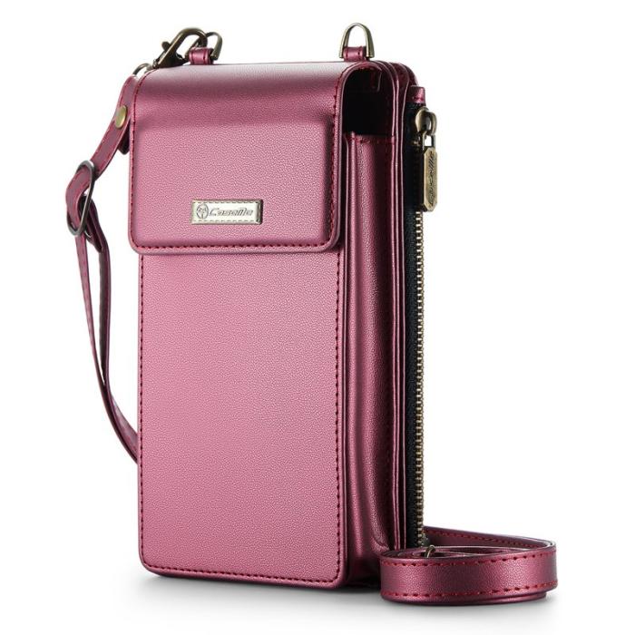 Caseme - CASEME ME50 PU Läder Crossbody Telefonväska RFID Röd
