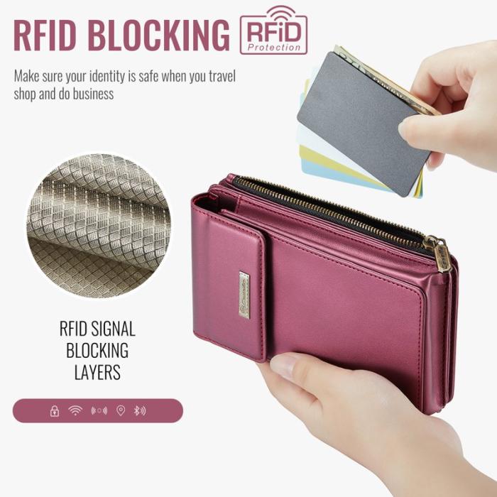 Caseme - CASEME ME50 PU Läder Crossbody Telefonväska RFID Röd