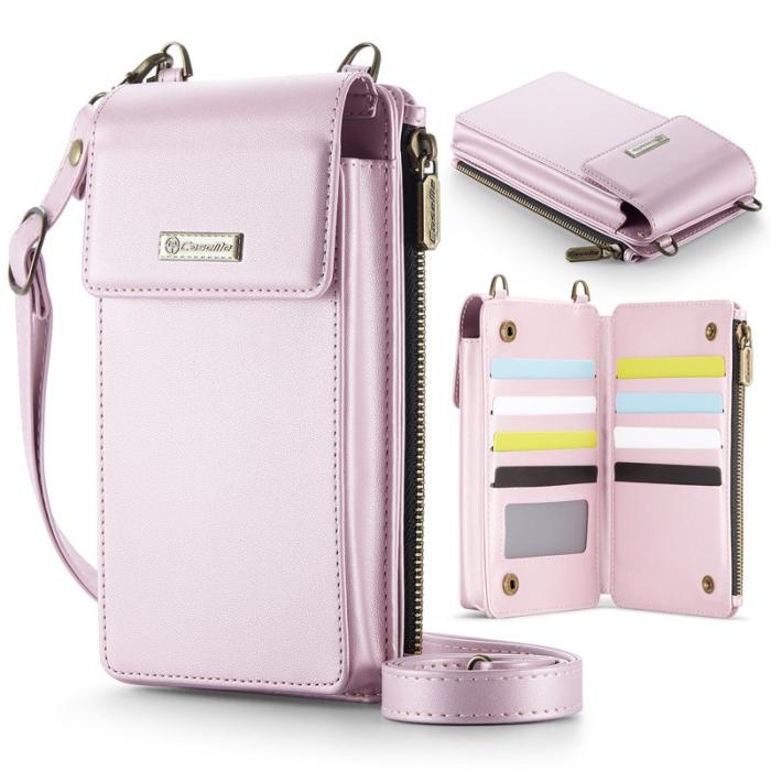 Caseme - CASEME ME50 PU Läder Crossbody Telefonväska RFID - Rosa