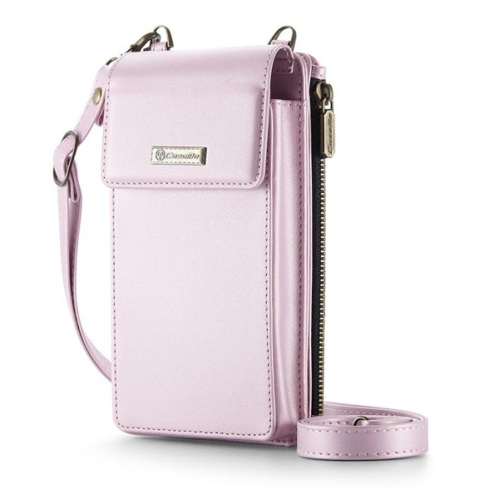 Caseme - CASEME ME50 PU Läder Crossbody Telefonväska RFID - Rosa