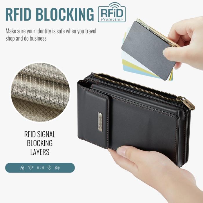 Caseme - CASEME ME50 PU Läder Crossbody Telefonväska RFID Svart