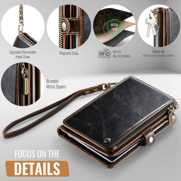 Caseme - CASEME Me60 Passerkort Plånbok RFID Skydd 11 Kort Brun