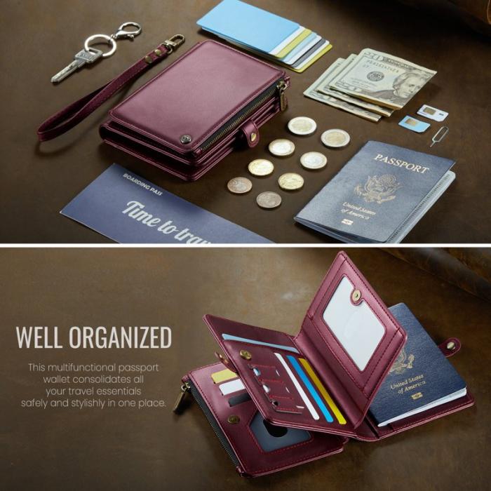 Caseme - CASEME Me60 Passerkortshållare i läder med RFID-skydd - Röd