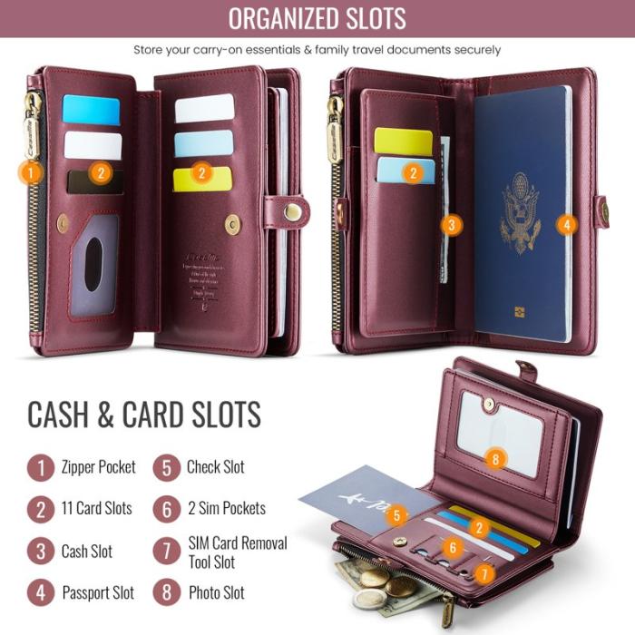 Caseme - CASEME Me60 Passerkortshållare i läder med RFID-skydd - Röd