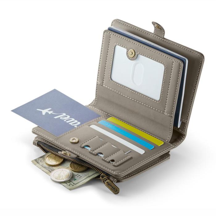Caseme - CASEME Me60 Passfodral i läder med RFID-skydd - Grå