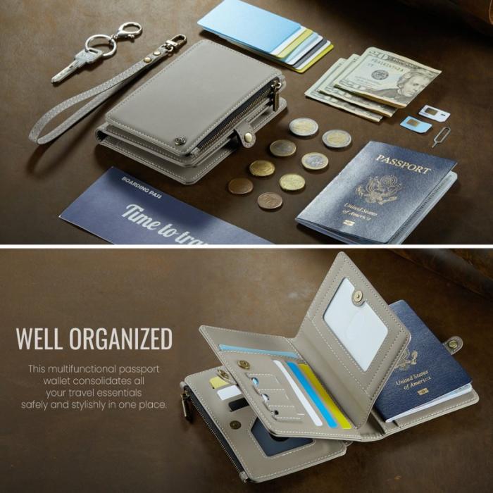 Caseme - CASEME Me60 Passfodral i läder med RFID-skydd - Grå