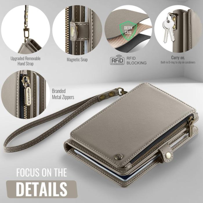 Caseme - CASEME Me60 Passfodral i läder med RFID-skydd - Grå