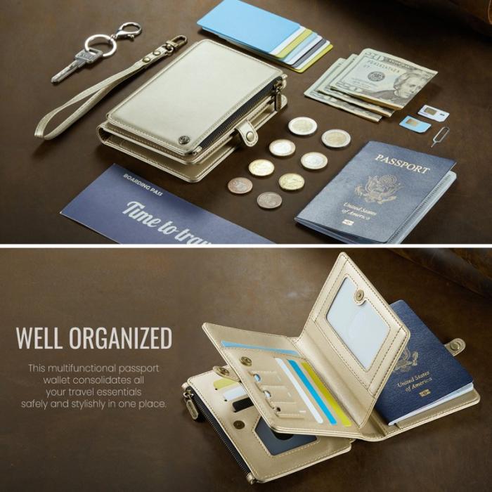 Caseme - CASEME Me60 RFID-blocker Passerkort Plånbok Resa Guld