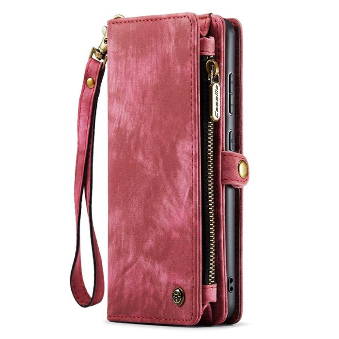 Caseme - CASEME Multi-function Wallet TPU + PU Läder Skal Röd för Samsung Galaxy A52