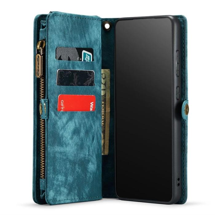 Caseme - CASEME Multi-function Wallet TPU + PU Leather Skal Blå för S21 FE