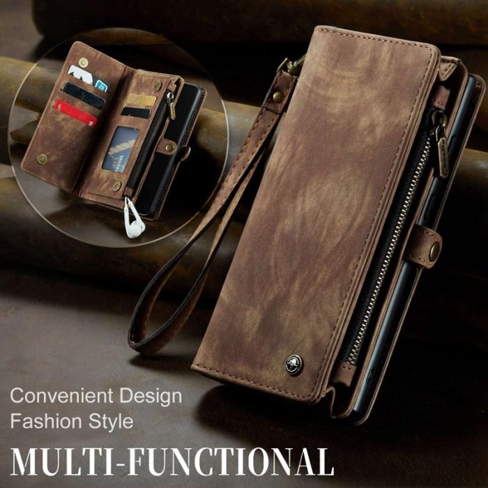 Caseme - CASEME Multi-function Wallet TPU + PU Leather Skal - Brun