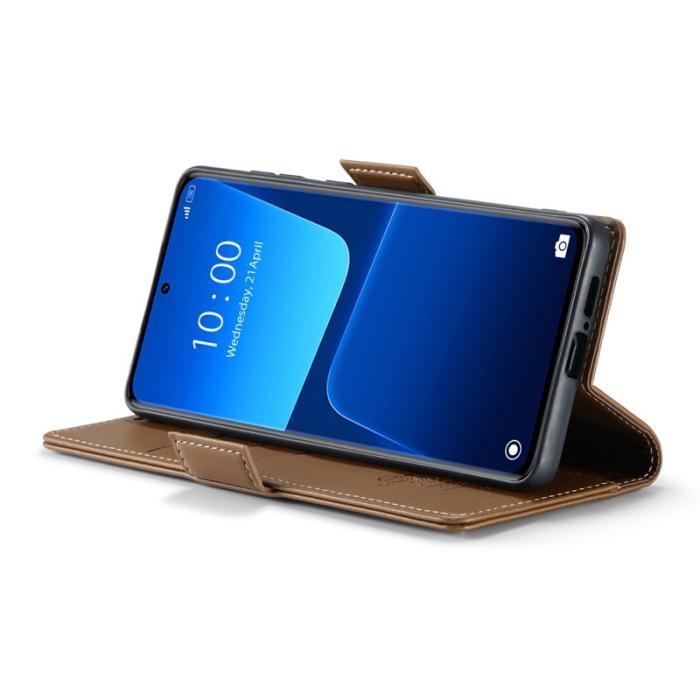 Caseme - CASEME Xiaomi 13 Pro 5G Läderfodral RFID Blockering Brun
