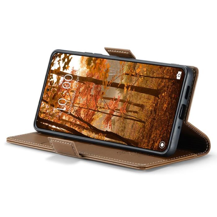 Caseme - CASEME Xiaomi 14 Pro Läderfodral RFID Blockering 3 Kort Brun