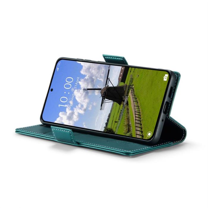 Caseme - CASEME Xiaomi 14T Läderfodral RFID Skydd 3 Kort Grön