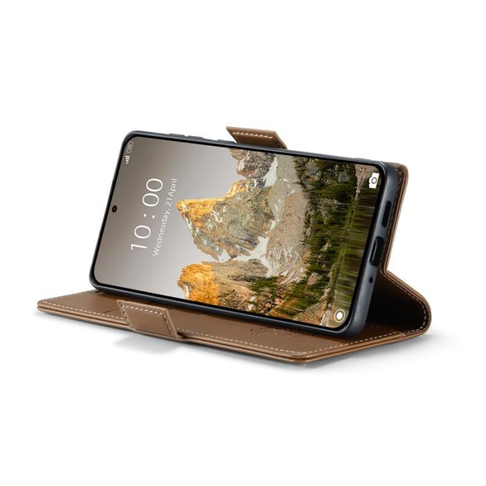 Caseme - CASEME Xiaomi 14T Läderfodral RFID Skydd 3 Kortfack - Brun