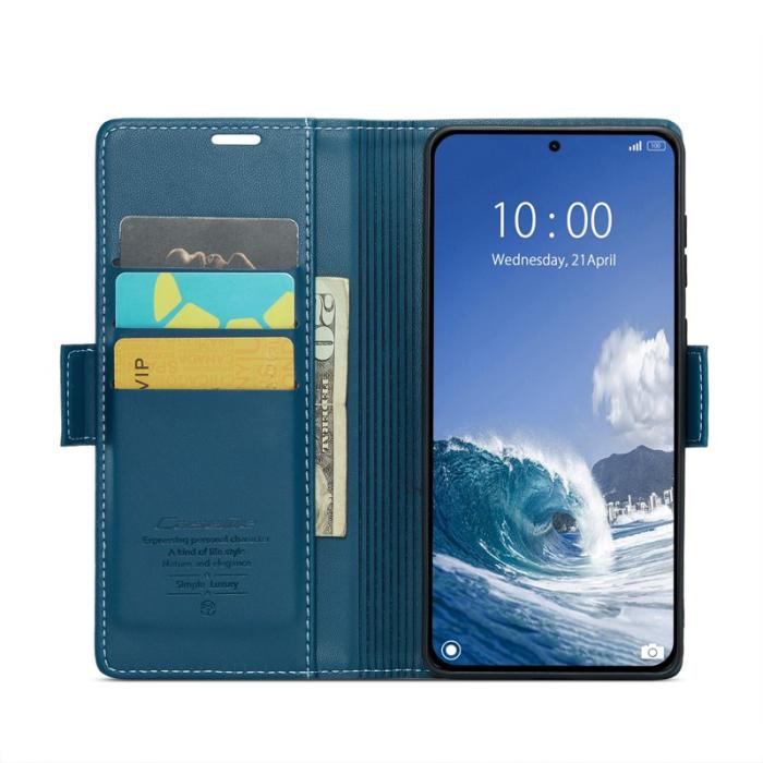 Caseme - CASEME Xiaomi 14T Pro Läderfodral RFID 3 Kort Blå