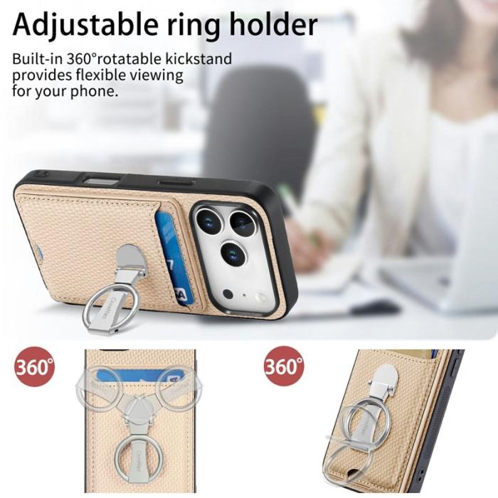 CASENEO - CASENEO C1-19 iPhone 17 Pro Max Skal Fällbart Ställ Läder Svart