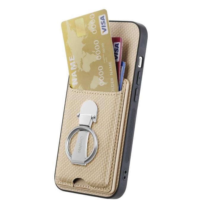 CASENEO - CASENEO C1-19 iPhone 17 Pro Max Skal Läder Kickstand Aprikos