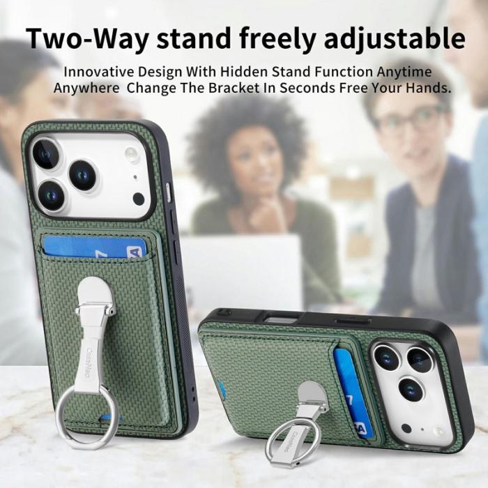 CASENEO - CASENEO C1-19 iPhone 17 Pro Max Skal Läder Kickstand Aprikos