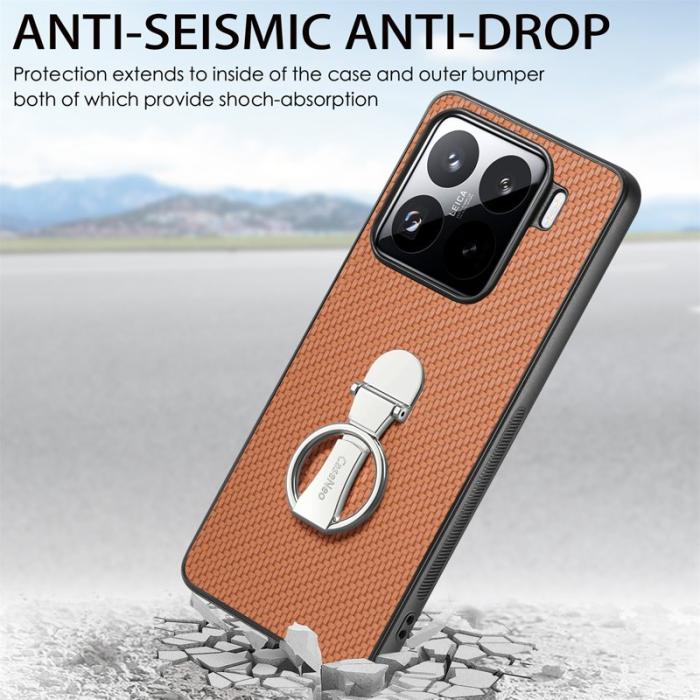 CASENEO - CASENEO C1-19 Xiaomi 15 Skal Fällbart Ställ Läder Aprikos