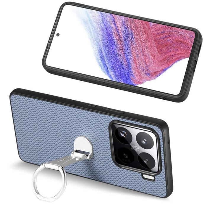 CASENEO - CASENEO C1-19 Xiaomi 15 Skal Fällbart Ställ Läder Blå