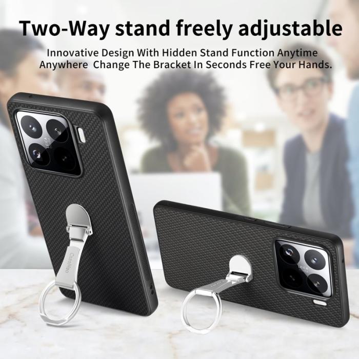 CASENEO - CASENEO C1-19 Xiaomi 15 Skal Fällbart Ställ Läder Blå