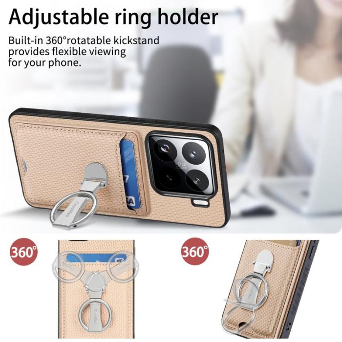 CASENEO - CASENEO C1-9 Fodral för Xiaomi 15 Grön med Kickstand och Kortfack