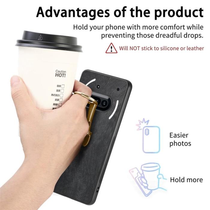 CASENEO - CASENEO D22 Fodral för Nothing Phone (3a) - Äkta läder - Svart