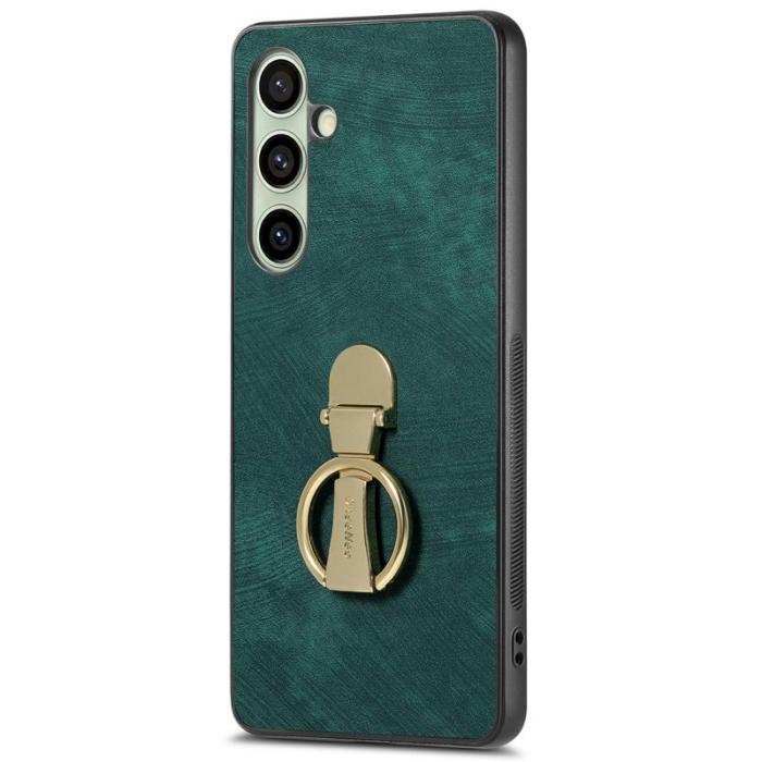 CASENEO - CASENEO D22 Fodral för Samsung Galaxy S24 FE Grön Retro Läder