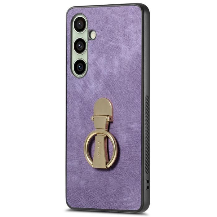 CASENEO - CASENEO D22 Fodral för Samsung Galaxy S24 FE Lila Retro Läder