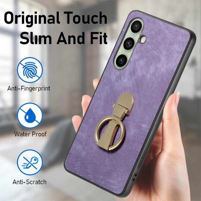 CASENEO - CASENEO D22 Fodral för Samsung Galaxy S24 FE Lila Retro Läder