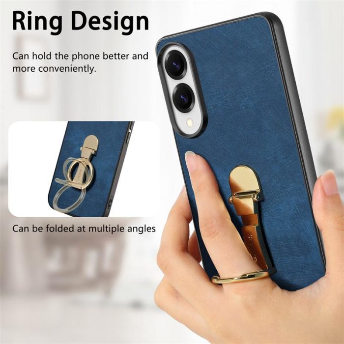 CASENEO - CASENEO D22 Fodral för Samsung Galaxy S25 Edge - Äkta läder - Blå