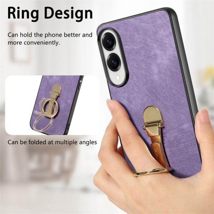 CASENEO - CASENEO D22 Fodral för Samsung Galaxy S25 Edge - Äkta läder - Lila