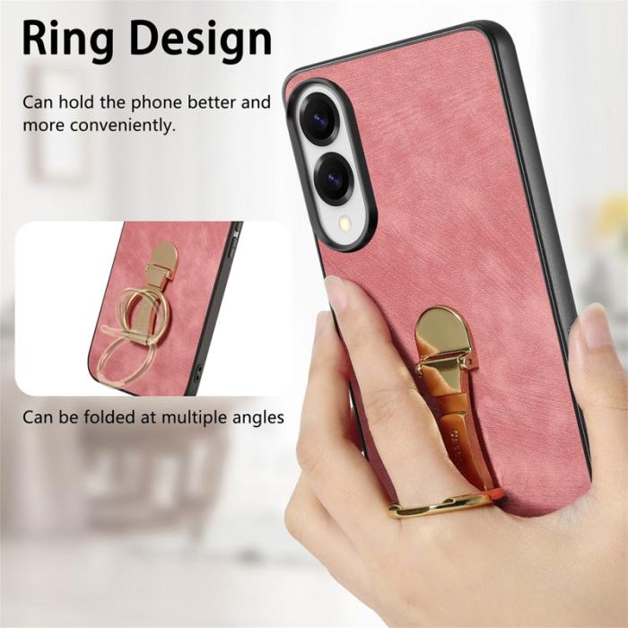 CASENEO - CASENEO D22 Fodral för Samsung Galaxy S25 Edge - Äkta läder - Rosa