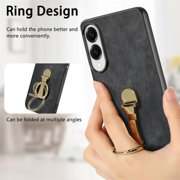 CASENEO - CASENEO D22 Fodral för Samsung Galaxy S25 Edge - Äkta läder - Svart