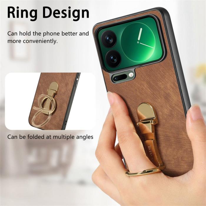 CASENEO - CASENEO D22 Fodral för Xiaomi 17 Pro - Fällbart Ställ - Brun