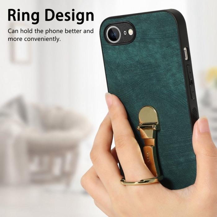 CASENEO - CASENEO D22 för iPhone 16e Fodral Fällbart Retro Läder - Grön