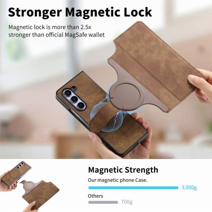 CASENEO - CASENEO Samsung Galaxy Z Fold5 Fodral 2-in-1 Äkta läder - Brun