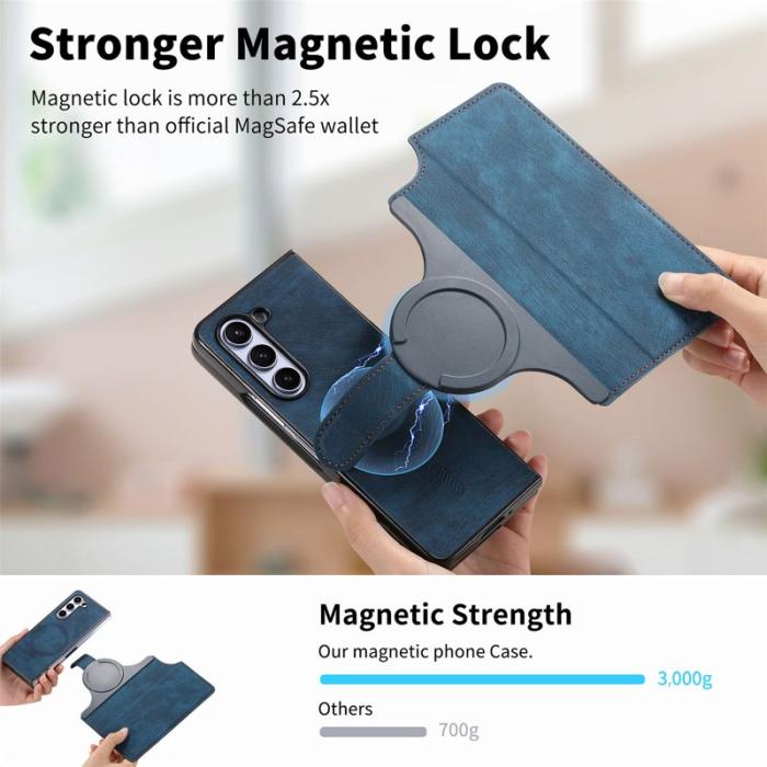 CASENEO - CASENEO Samsung Galaxy Z Fold6 Fodral Äkta läder - Mörkblå