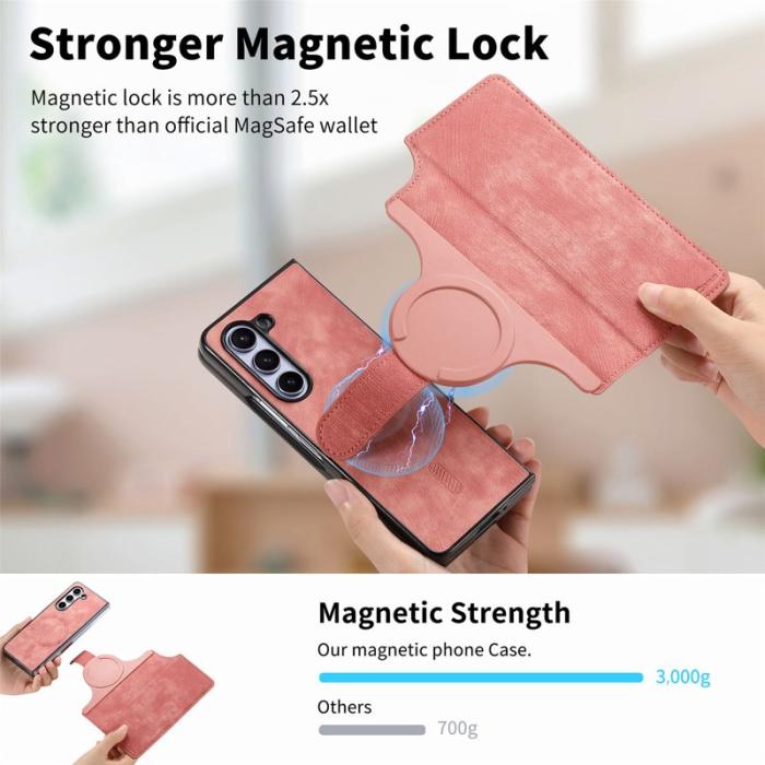 CASENEO - CASENEO Samsung Galaxy Z Fold6 Fodral Äkta läder - Rosa