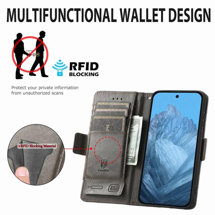 CASENEO - CASENEO Google Pixel 10 Pro XL Fodral PU Läder Ställ Green