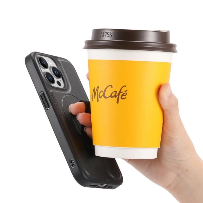 CASENEO - CASENEO iPhone 13 Pro Skal Magnetiskt med Handledsrem Svart