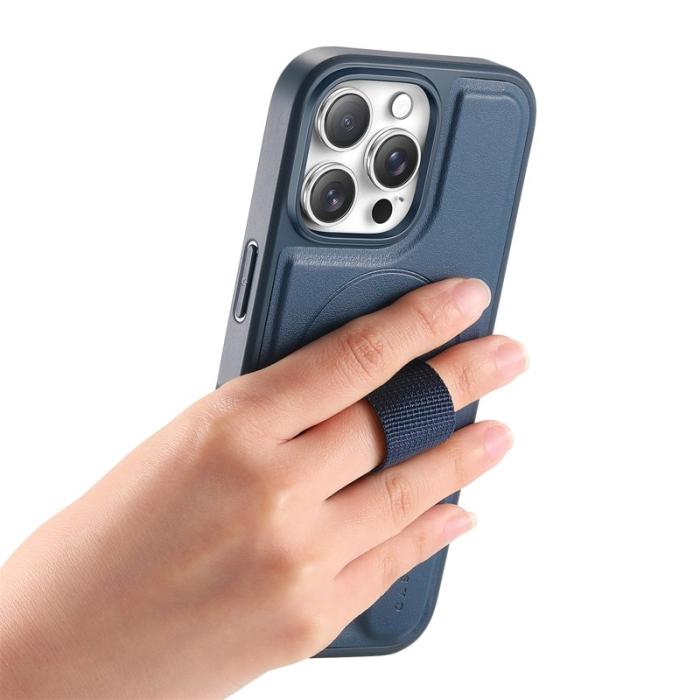 CASENEO - CASENEO iPhone 13 Pro Skal med Handledsrem PU Läder Blå