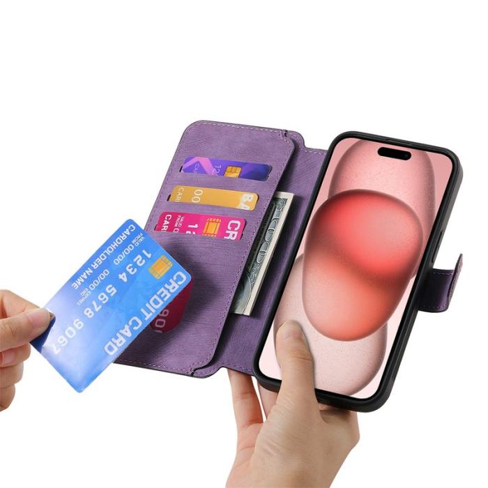 CASENEO - CASENEO iPhone 14 Plus Fodral Äkta läder - Lila