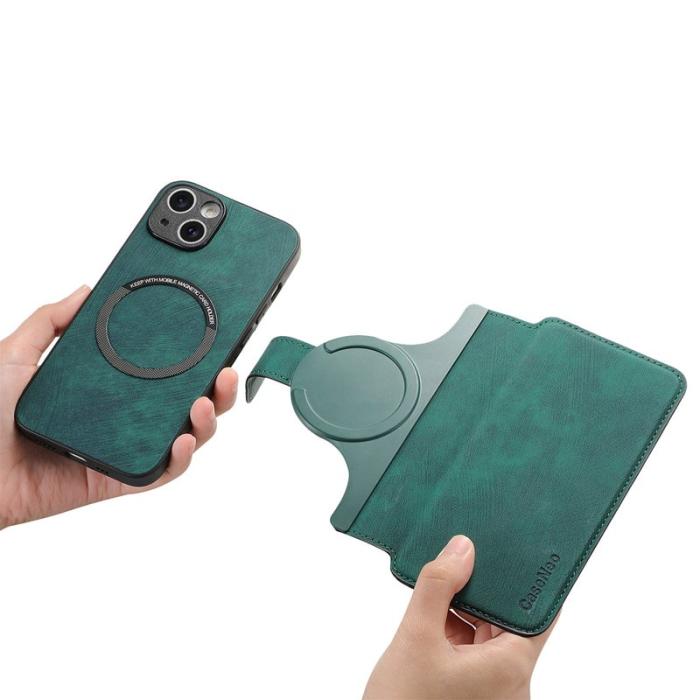 CASENEO - CASENEO iPhone 14 Plus Fodral Äkta läder - Grön