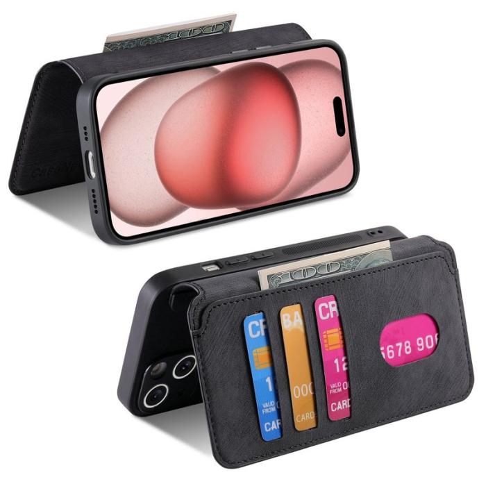 CASENEO - CASENEO iPhone 14 Plus Fodral Äkta läder - Svart