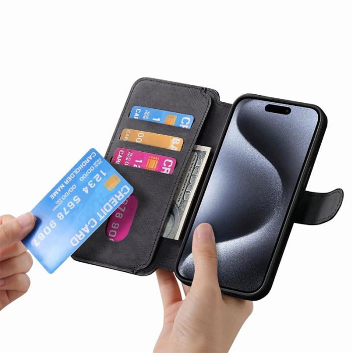 CASENEO - CASENEO iPhone 15 Pro Max Fodral Äkta läder - Svart