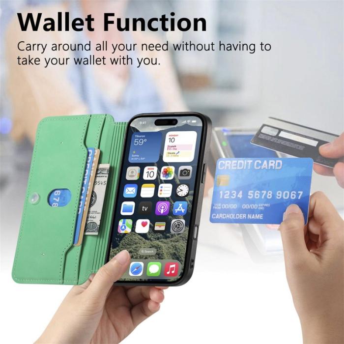 CASENEO - CASENEO iPhone 16 Pro Max Fodral Äkta läder - Grön