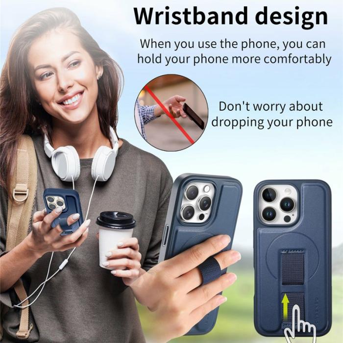 CASENEO - CASENEO iPhone 16 Pro Fodral Magnetiskt PU Läder - Blå