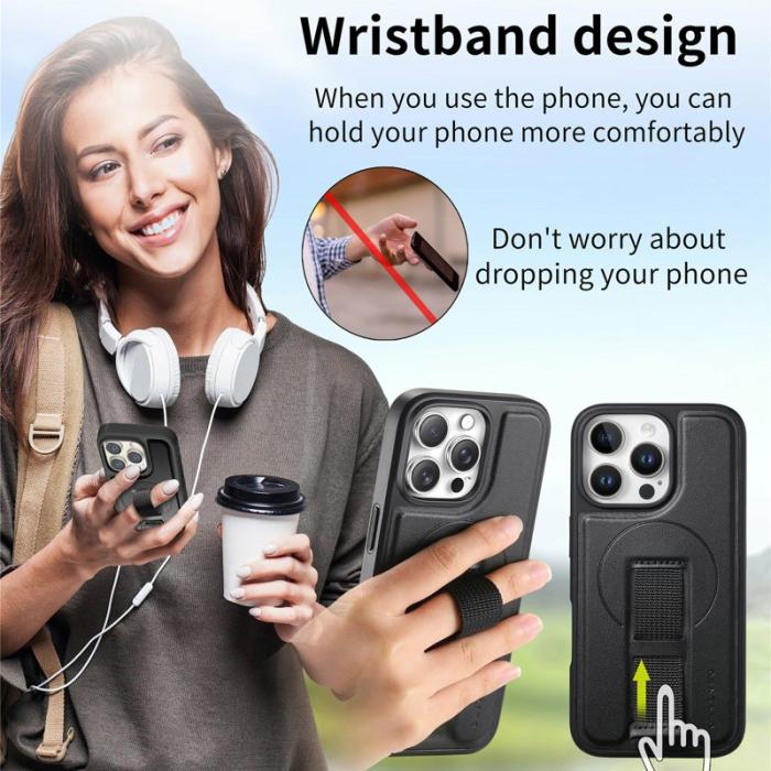 CASENEO - CASENEO iPhone 16 Pro Fodral Magnetiskt PU Läder - Svart